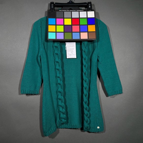 Pure Open Front Handknit Green Jacket Size XS/S - Picture 14 of 15